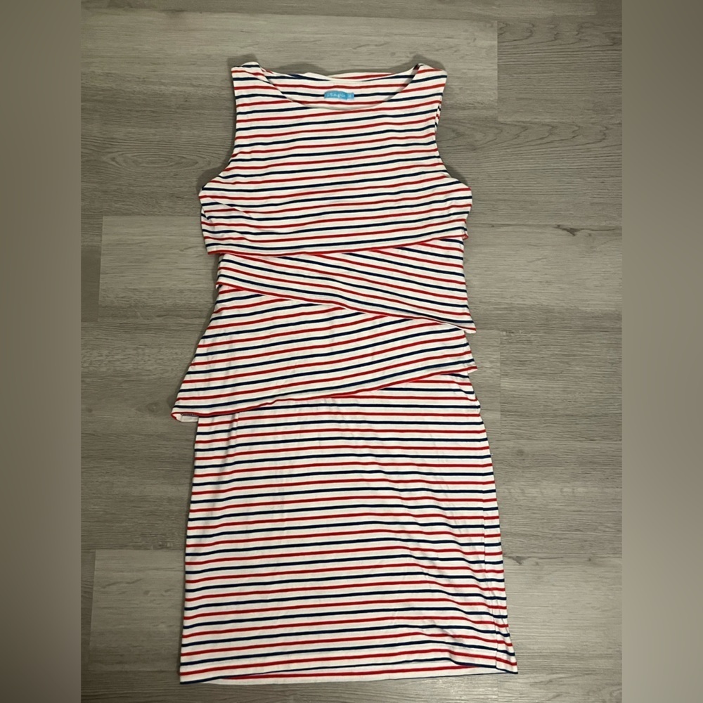J. McLaughlin Red White and Blue Striped Dress